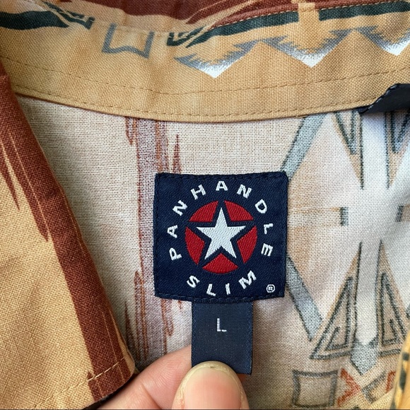 🎉HP🎉Panhandle Slim Aztec print western shirt | size large - Picture 7 of 7